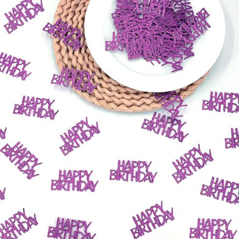 Pink Happy Birthday Confetti - Girl Birthday Party Decorations - Light Pink Glitter Scatters for Baby Girl Party Table Decor Supplies - 100PC in Saudi Arabia