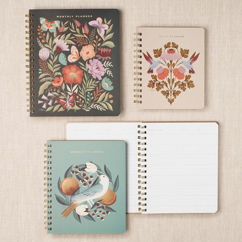 Fringe Studio Paper Cover Non-Dated Monthly Planner W/Pocket & Tab Dividers, "FLOWERS" 8" w x 9.5" h, 160 pages, Juliana Tipton Collection (879PA001FSC) in Kuwait