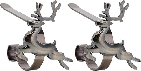 Haute Decor The Original MantleClip Stocking Holders with Removable ZINC Alloy Holiday Icons (2-Pack Snowflake, Oil-Rubbed Bronze) in Kuwait