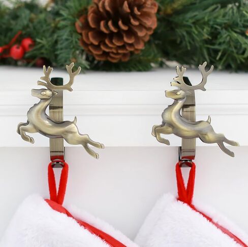 Haute Decor The Original MantleClip Stocking Holders with Removable ZINC Alloy Holiday Icons (2-Pack Snowflake, Oil-Rubbed Bronze) in Kuwait