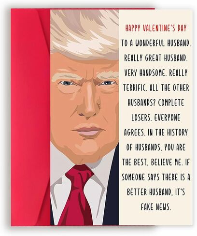 Happy Trump Valentines Day Gifts for Him Her, Funny Valentines Day Card for Boyfriend Girlfriend, Romantic Valentine's Day Card Gifts for Men Women, Love Card in Kuwait