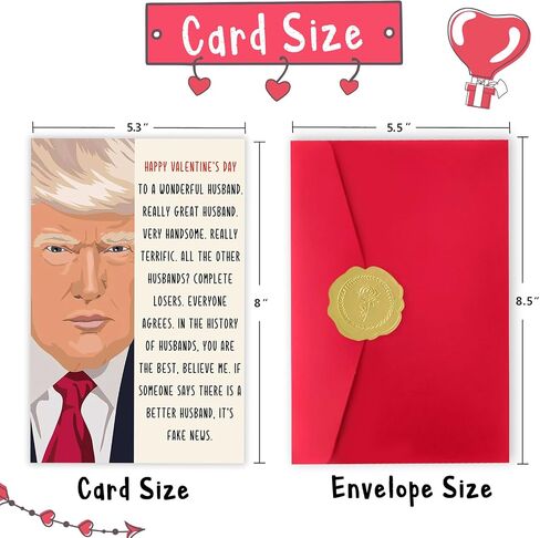 Happy Trump Valentines Day Gifts for Him Her, Funny Valentines Day Card for Boyfriend Girlfriend, Romantic Valentine's Day Card Gifts for Men Women, Love Card in Kuwait