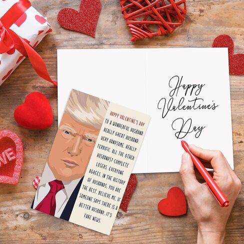 Happy Trump Valentines Day Gifts for Him Her, Funny Valentines Day Card for Boyfriend Girlfriend, Romantic Valentine's Day Card Gifts for Men Women, Love Card in Kuwait