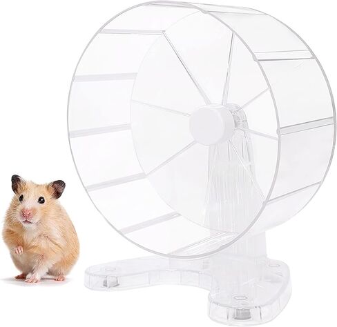 8.5 Inches Super Silent Hamster Wheel for Hamster Exercise Wheel Compatible with Gerbil, Syrian & Dwarf, Chinchilla and More Small Animal Exercise Wheel with Stable Stand, White in Saudi Arabia