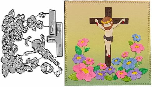 Easter Cross Pray Cutting Dies, Mountain Seagulls Die Cuts Metal Embossing Stencils Template Mould for Card Scrapbooking and DIY Craft Album Paper Card Decor in Saudi Arabia