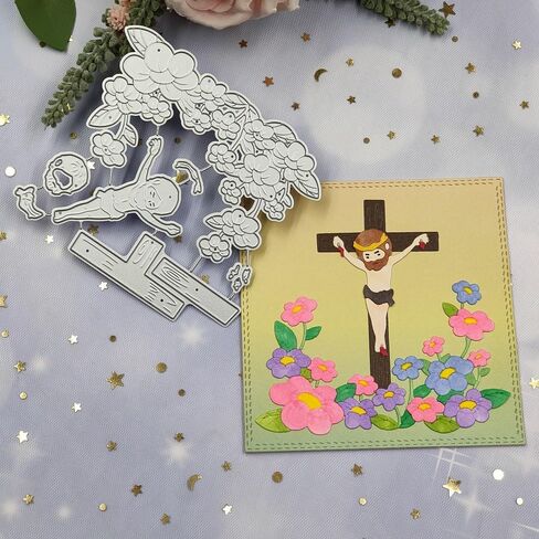 Easter Cross Pray Cutting Dies, Mountain Seagulls Die Cuts Metal Embossing Stencils Template Mould for Card Scrapbooking and DIY Craft Album Paper Card Decor in Saudi Arabia