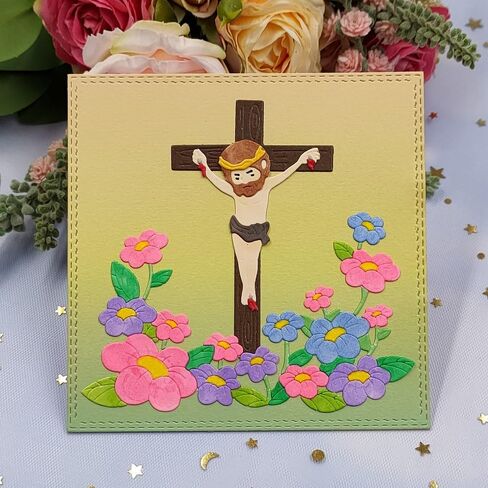 Easter Cross Pray Cutting Dies, Mountain Seagulls Die Cuts Metal Embossing Stencils Template Mould for Card Scrapbooking and DIY Craft Album Paper Card Decor in Saudi Arabia