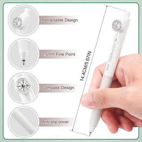 أقلام الهلام القابلة للتراجع عن Miikoul ، الحبر الأسود الجاف السريع بمقدار 0.5 ملم نقاط ناعمة للكتابة على الأقلام مع البوصلة ، قبضة الراحة للتغذية ، أخذ الملاحظات ، اللوازم المدرسية المكتبية (Morandi Color) in Kuwait