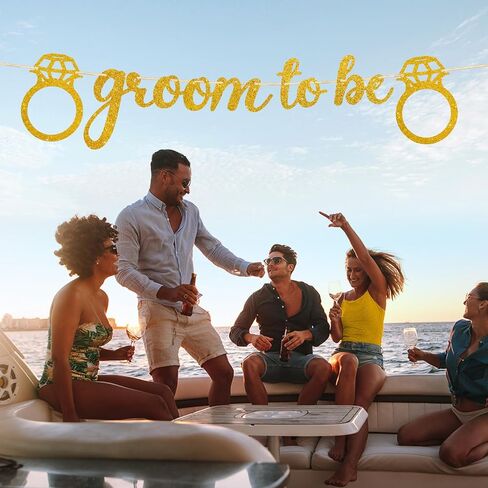 Breling Groom to Be Banner, 10ft Pre-Strung Groom to Be Garland Banner Glitter Bachelor Party Decor for Groom Engagement Party Bunting Sign for Bridegroom Shower Engagement Wedding Party Decor(Black) in Kuwait