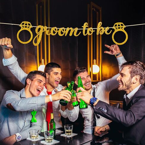 Breling Groom to Be Banner, 10ft Pre-Strung Groom to Be Garland Banner Glitter Bachelor Party Decor for Groom Engagement Party Bunting Sign for Bridegroom Shower Engagement Wedding Party Decor(Black) in Kuwait