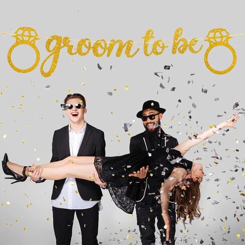 Breling Groom to Be Banner, 10ft Pre-Strung Groom to Be Garland Banner Glitter Bachelor Party Decor for Groom Engagement Party Bunting Sign for Bridegroom Shower Engagement Wedding Party Decor(Black) in Kuwait