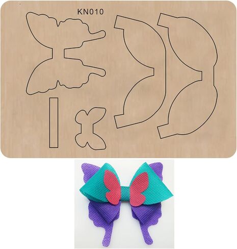 Create Beautiful Bowknots with Okjew Cutting Die - DIY Handmade Gifts Die Cuts for Scrapbooking - Compatible for Sizzi Big Shot Die Cutting Machine - Wood Board and Alloy Steel Blade (009 Wood) in Kuwait