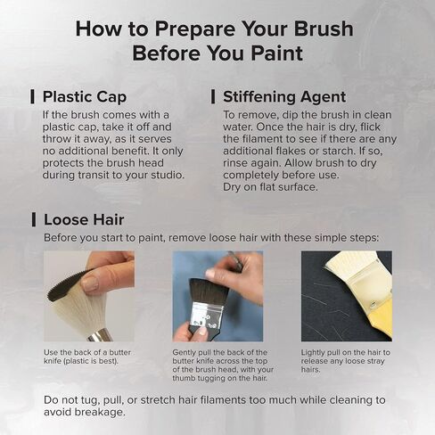 Silver Brush Limited 1506-1/2 Silverwhite Angle Paintbrush for Watercolor, Gouache, Inks, Dyes, Fluid, & Flow Acrylic, Size 1/2 Inch, Long Handle in Kuwait