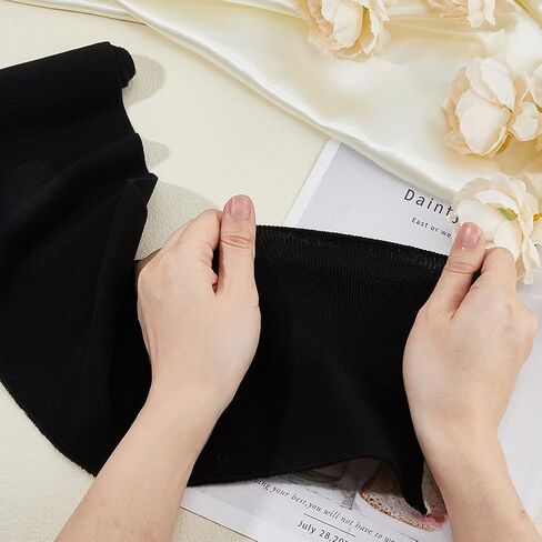 DICOSMETIC 2Pcs Black Rib Fabric for Cuffs Cotton Stretch Knit Fabric Trim 37x2.75in Fabric Cuff for Sewing Clothes Waistbands Collar Sleeve Cuffs Jacket in Saudi Arabia