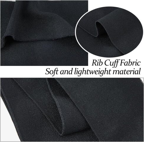 DICOSMETIC 2Pcs Black Rib Fabric for Cuffs Cotton Stretch Knit Fabric Trim 37x2.75in Fabric Cuff for Sewing Clothes Waistbands Collar Sleeve Cuffs Jacket in Saudi Arabia