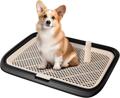 Large 23.6"x17.7" Dog Potty Tray, Indoor Pet Pee Pad Holder with Mesh Floor,Bathroom Dog Litter Box, Pet Toilet (Gray) in Saudi Arabia