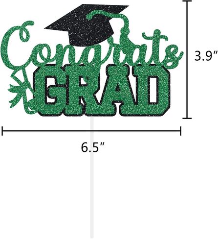Congrats Grad Cake Topper Graduation Party Table Ideas Glitter Junior High School College University Decorations Maroon in Kuwait