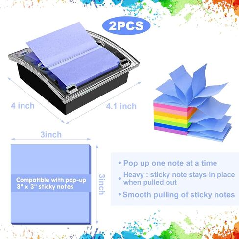 Post it Note Dispenser,3x3 Inches，Sticky Note Holder, Black Base,Pop up Post it Notes Dispenser for Office Home Classroom Desk Supplies in Saudi Arabia