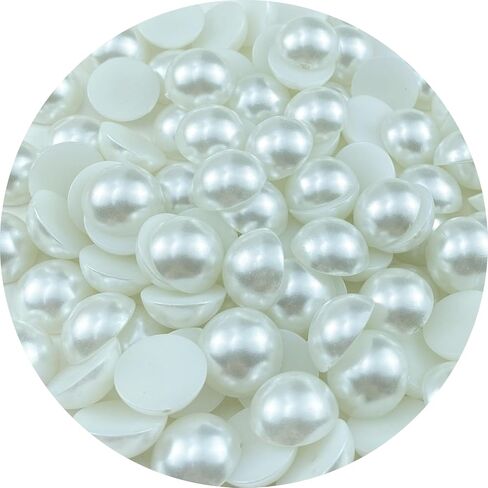 700pcs 8mm Flatback Half Pearls Round Crafts Beads for Jewelry Making DIY Scrapbook Shoes Clothes Cup Nail Art Decoration(Light Pink) in Saudi Arabia