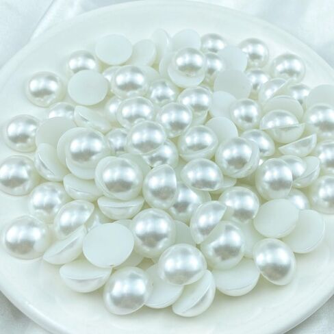 700pcs 8mm Flatback Half Pearls Round Crafts Beads for Jewelry Making DIY Scrapbook Shoes Clothes Cup Nail Art Decoration(Light Pink) in Saudi Arabia