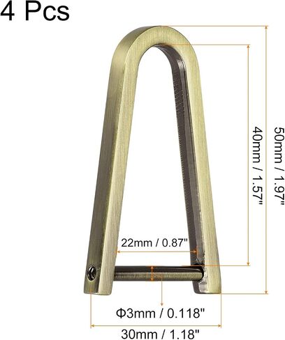 uxcell D-Rings Screw in Stackle ، Zinc Alloy Horseshoe U Shape D Ring Buckle for Pres in Kuwait