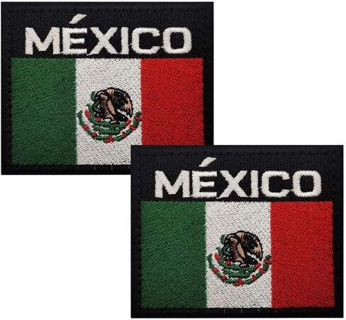 4pcs تصحيح العلم الأمريكي المكسيكي ، تصحيح العلم المكسيك المطرز على الروح المعنوية العسكرية الخطاف والحلقة (4pcs-a) in Kuwait