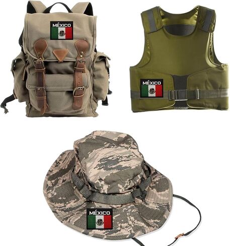 4pcs تصحيح العلم الأمريكي المكسيكي ، تصحيح العلم المكسيك المطرز على الروح المعنوية العسكرية الخطاف والحلقة (4pcs-a) in Kuwait