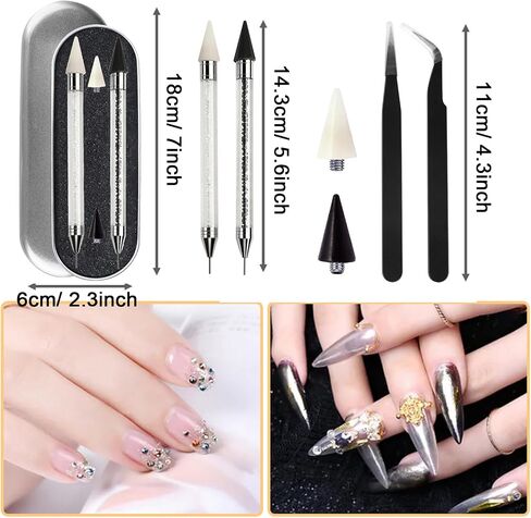 Rhinestone Picker Tool,2 Pcs Rhinestones Diamond Painting Dotting Pen,Rhinestone Tool,Gem Picker Tool,Manicure Nail Art DIY Decoration Tool,Wax Pencil for Rhinestones (Purple and Pink) in Saudi Arabia