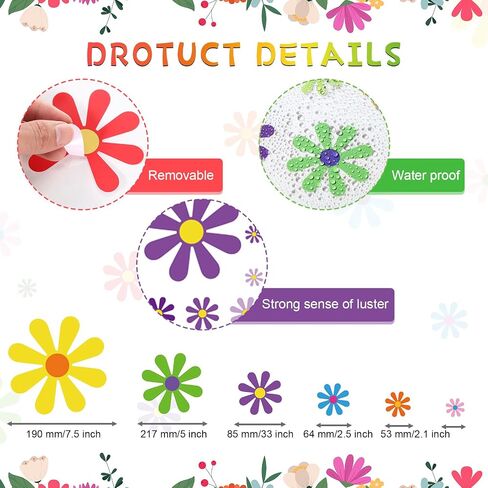 Fuutreo 12 Sheets Daisy Flower Car Decals 130 Pcs Daisy Stickers Hippie Car Decals Self Adhesive Vinyl Decals Retro Butterfly Flower Decals for Car Bumper Mirror Window Clings Laptop Wall Decoration in Kuwait