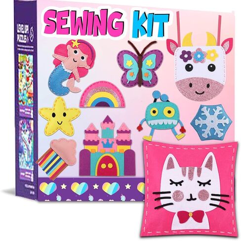 Favensen My First Sewing Kit for Kids,10 Easy DIY Stuffed Projects Beginner Sewing Kit for Kids Ages 6-8/8-12 Years Old Girls Gifts for Girls,Felt Arts and Crafts kit Ages 579 Toys with Instruction in Saudi Arabia