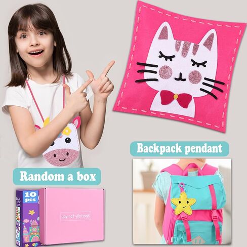 Favensen My First Sewing Kit for Kids,10 Easy DIY Stuffed Projects Beginner Sewing Kit for Kids Ages 6-8/8-12 Years Old Girls Gifts for Girls,Felt Arts and Crafts kit Ages 579 Toys with Instruction in Saudi Arabia