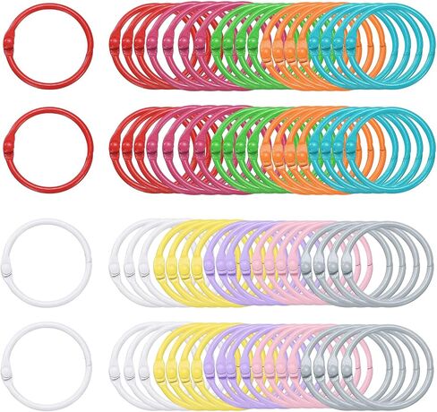 HARFINGTON 100pcs Binder Rings 1 Inch Loose Leaf Binder Ring Metal Book Rings Colorful Loose Leaf Rings for Index Cards Keychain Key Notebook Rings for Home Office in Saudi Arabia