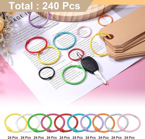 HARFINGTON 100pcs Binder Rings 1 Inch Loose Leaf Binder Ring Metal Book Rings Colorful Loose Leaf Rings for Index Cards Keychain Key Notebook Rings for Home Office in Saudi Arabia