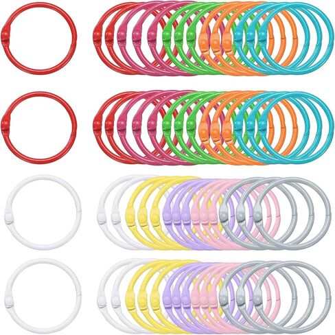 HARFINGTON 100pcs Binder Rings 1 Inch Loose Leaf Binder Ring Metal Book Rings Colorful Loose Leaf Rings for Index Cards Keychain Key Notebook Rings for Home Office in Saudi Arabia