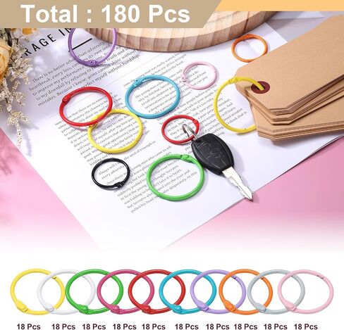 HARFINGTON 100pcs Binder Rings 1 Inch Loose Leaf Binder Ring Metal Book Rings Colorful Loose Leaf Rings for Index Cards Keychain Key Notebook Rings for Home Office in Saudi Arabia