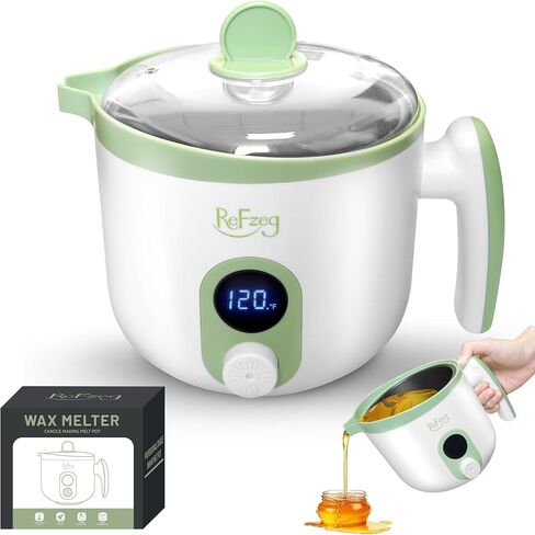 Candle Melting Pot Electric Wax Melter for Candle DIY Making with Pouring Spout, Non-Stick Candle Making Pouring Pot Soap Making Melting Pot with Digital Display, Constant Temperature Function(Black) in Saudi Arabia