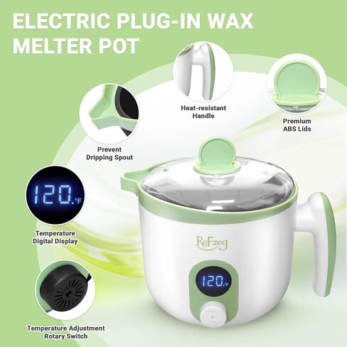 Candle Melting Pot Electric Wax Melter for Candle DIY Making with Pouring Spout, Non-Stick Candle Making Pouring Pot Soap Making Melting Pot with Digital Display, Constant Temperature Function(Black) in Saudi Arabia