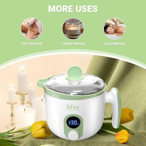 Candle Melting Pot Electric Wax Melter for Candle DIY Making with Pouring Spout, Non-Stick Candle Making Pouring Pot Soap Making Melting Pot with Digital Display, Constant Temperature Function(Black) in Saudi Arabia