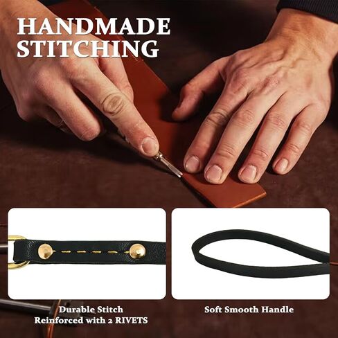 Leather Dog Leash 6 ft x 1/2 inch Heavy Duty Genuine Leather Dog Training Leash Soft and Strong Leather Leash for Small and Medium Dogs Brown in Saudi Arabia