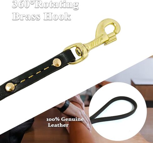 Leather Dog Leash 6 ft x 1/2 inch Heavy Duty Genuine Leather Dog Training Leash Soft and Strong Leather Leash for Small and Medium Dogs Brown in Saudi Arabia