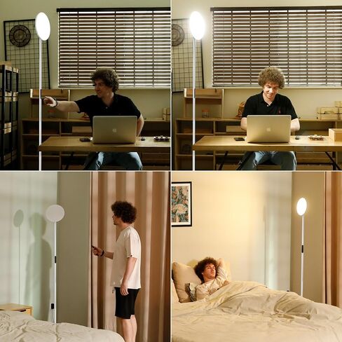 Modern LED Floor Lamp - Remote & Touch Control, 40W/2400LM Sky Torchiere Standing Lamp, Fully Dimmable, 3 Color Temperatures, Ideal for Living Room & Bedroom, Easy to Assemble in Saudi Arabia