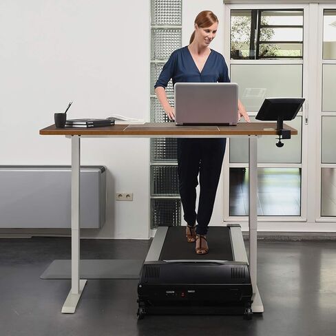 Homall Height Adjustable Electric Standing Desk, 55 x 28 Inches Stand Up Desk, Sit Stand Home Office Desk Computer Workstation with T-Shaped Metal Bracket (White) in Saudi Arabia
