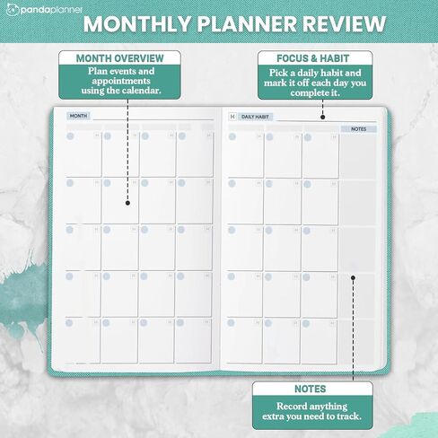 Panda Planner Drop 20 مخطط فقدان الوزن - 90 يومًا من مخطط العافية والإنتاجية مع تعقب الأهداف اليومية والأسبوعية - 5.75 "× 8.25" مجلة Soft Fabric Hardcover - تدعم إعادة التجهيز (Mint Green) in Kuwait