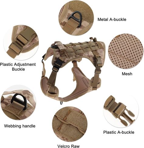 Dog Harness, Mesh Design Dog Harness, Breathable No Pull Dog Vest, for Hiking, for Small Medium Large Dogs, Camouflage, Large in Saudi Arabia