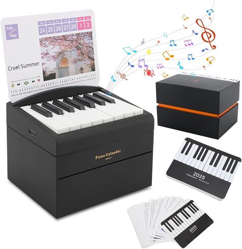Piano Calendar 2025 Desk Calendar, Mini Piano Calendar with 52 Music Scores, Mini Desk Calendar in 27 Cards, Gifts for Swift Fans Home Decor (Swift 52 songs White) in Kuwait