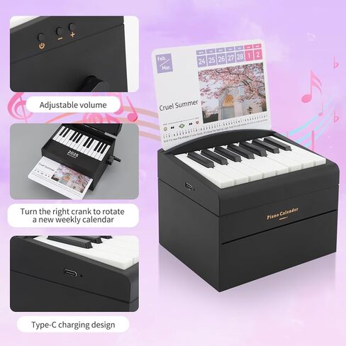 Piano Calendar 2025 Desk Calendar, Mini Piano Calendar with 52 Music Scores, Mini Desk Calendar in 27 Cards, Gifts for Swift Fans Home Decor (Swift 52 songs White) in Kuwait