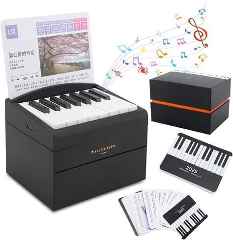 Piano Calendar 2025 Desk Calendar, Mini Piano Calendar with 52 Music Scores, Mini Desk Calendar in 27 Cards, Gifts for Swift Fans Home Decor (Swift 52 songs White) in Saudi Arabia
