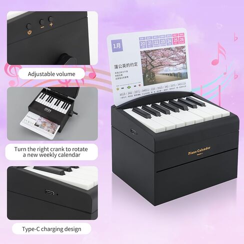 Piano Calendar 2025 Desk Calendar, Mini Piano Calendar with 52 Music Scores, Mini Desk Calendar in 27 Cards, Gifts for Swift Fans Home Decor (Swift 52 songs White) in Saudi Arabia