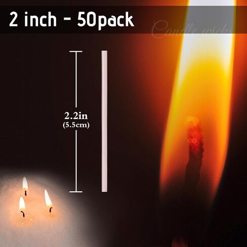 Pearled Candle Extra Wicks 500 Pack for Pearled Candle Making - 2 Inch White Cotton Candle Wicks for Candle Making DIY in Kuwait