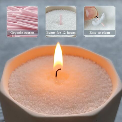 Pearled Candle Extra Wicks 500 Pack for Pearled Candle Making - 2 Inch White Cotton Candle Wicks for Candle Making DIY in Kuwait